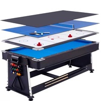 Table de jeu multifonctionnelle 4 en 1, table de billard professionnelle, table de hockey sur air, table de tennis de table pour salle de jeux