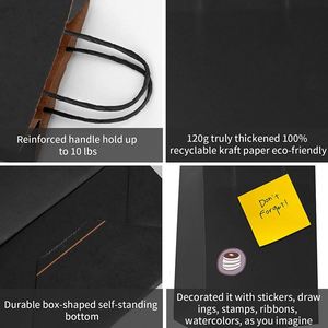 Sacs en papier kraft épais pour cadeaux, fêtes d'anniversaire, événements, vente au détail, artisanat, plats à emporter, emballage pour magasins et entreprises - Product Image 3