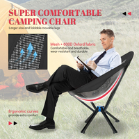 Chaise de camping pliable de luxe pliable, design moderne, portable, en aluminium, 360 tours, pour l'extérieur