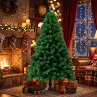 Sapin de Noël Artificiel en PVC, Aiguilles de Pin Denses, Vert, sur Pied, Personnalisable, Plusieurs Tailles, Décoration de Fêtes pour la Maison