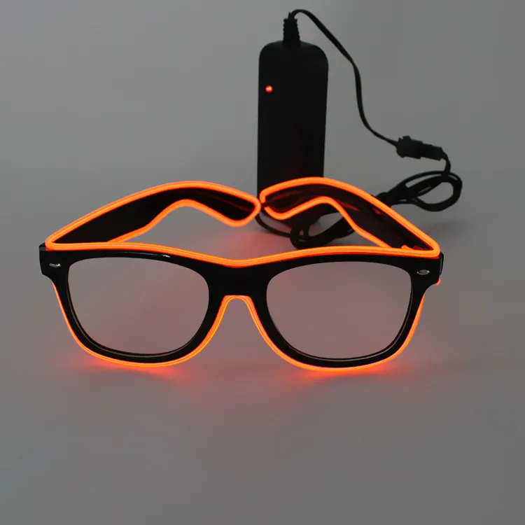 Lunettes de soleil lumineuses à LED Lunettes de soleil en forme de fil néon phosphorescent Rave Costume Party Business