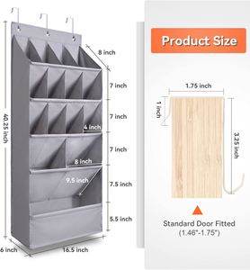 600D Fabric Over the Door Shoe Organizer 15 Large Pockets Hanging Shoe Rack Organizer, Wall Closet Storage Holder for Home Dorm - Product Image 5