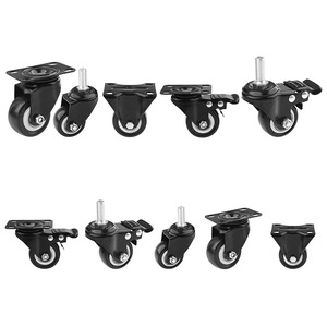 Roulettes de meubles Tuosen en polyuréthane avec frein, fixation par plaque, installation facile pour chariot, design moderne - Product Image 1