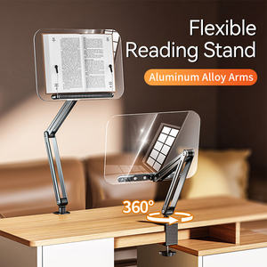 Boneruy P87 portabile 360 ° supporto da lettura rotante regolabile in alluminio con fermaglio elastico per ufficio - Product Image 2
