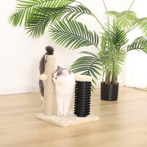 Penggaruk Kucing Basics - Tiang Garuk Kucing & Anak Kucing Klasik untuk Dalam Ruangan dengan Sikat, Ukuran Kecil (16.5" H) - Beige - Product Image 5