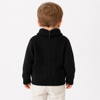 Pull-over en tricot pour enfants avec logo personnalisé, col rond, manches longues, couleur unie, décontracté, hiver, automne, acrylique, fabrication OEM et ODM