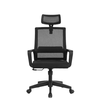 Chaise de bureau pivotante entièrement en maille à prix de gros, chaise de bureau ergonomique à dossier haut avec appui-tête