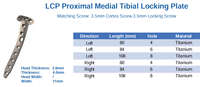 CANWELL Plaque de blocage tibiale médiale proximale en titane, implants orthopédiques à compression osseuse pour traumatismes et fractures, chirurgie, OEM CE