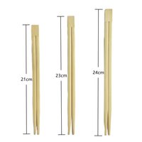 Baguettes en bambou jetables écologiques de 21 cm et 24 cm, emballage en film transparent avec logo personnalisé pour restaurant