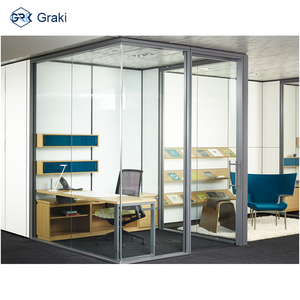 Graki 全景无框玻璃隔断墙-现代设计耐用且隔音的商业办公家具 - Product Image 2