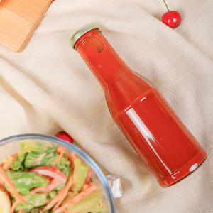 Bouteille de sauce tomate en verre cannelé, 12oz, 16oz, 375ml, 500ml, pour salade, Mayonnaise avec couvercle en métal - Product Image 5