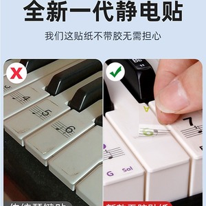 Autocollant pour clavier de piano 88/61/54 touches universel pour enfants et adultes avec notes musicales et notation musicale - Product Image 3