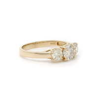 Bague de Fiançailles et de Mariage Classique Plaqué Or 14k 18k Certifiée IGI Diamant de Laboratoire VVS Sertissage à Trois Pierres à Griffes Cadeau de Fête