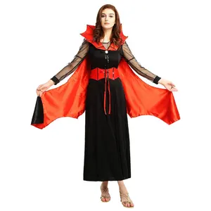 Robe fantaisie noire pour filles, Costume de Cosplay, tenue tricotée d'halloween, déguisement de sorcière araignée