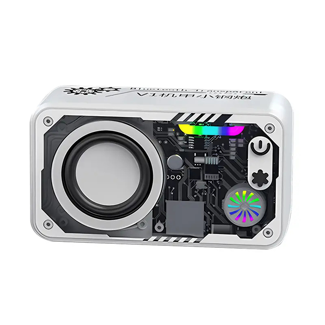 Mechanical Transparent Mini Portable Wireless Speaker Outdoor BT Subwoofer With Led Flashing Bluetooth Metal Bass Speaker