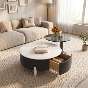 Ensemble <span class=keywords><strong>de</strong></span> tables basses en bois faites à la main pour <span class=keywords><strong>salon</strong></span>, chambre, hôtel - Meubles <span class=keywords><strong>de</strong></span> maison durables, écologiques et faciles à nettoyer - Product Image 5
