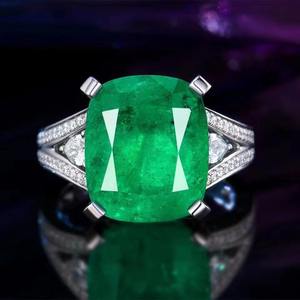 Anillo de Esmeralda Natural de <span class=keywords><strong>Colombia</strong></span> de 9.92ct en Oro de 18k SGARIT, Joyería Fina para Mujer, Joyería de Piedras Preciosas, Anillo de Esmeralda de Estilo Vintage OEM - Product Image 1