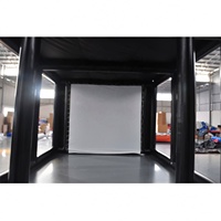 Tente de simulateur de golf portable avec écran de projection - Cage d'entraînement de golf gonflable pour la pratique en intérieur et en extérieur