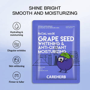 Mascarillas Faciales Coreanas para el Cuidado de la Piel, Blanqueadoras, Antioxidantes e Hidratantes, Mascarilla Facial de Semilla de Uva - Product Image 2