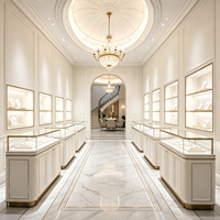 Conception d'intérieur de bijouterie de luxe sur mesure, ensemble complet de comptoirs d'exposition de bijoux, aménagement de boutique