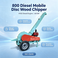 Broyeur de bois diesel hors réseau 80 CV, capacité 3T/H, pour la pelage des résidus de placage et le traitement de la biomasse