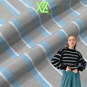 Baumwolle Spandex <span class=keywords><strong>Odell</strong></span> Streifen Umweltfreundlicher Activewear-Stoff Dehnbar Weich Atmungsaktiv T-Shirts Langarm-Oberteile Sweatshirts - Product Image 6