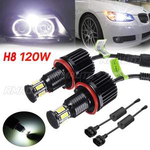 ไฟวงแหวนแองเจิลอาย 120W H8 12-30V สำหรับรถยนต์ BMW E82 E90 E92 E60 E61 E63 E89 X6 พร้อม Canbus ให้แสงสว่างอัตโนมัติ 6000K - Product Image 1