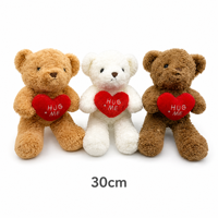 Collection d'ours en peluche Kawaii 22-30 cm, ours en peluche habillé avec un pull en forme de cœur, ours en peluche mignon et doux pour collectionneurs
