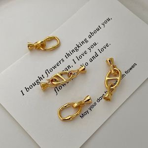 S925 Sterling Silver Gold Plated Clasp Irregular Shape Meander Pattern For Bracelet Making Jewelry Findings - Product Image 1