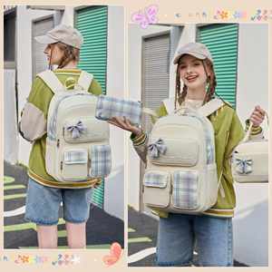 Stylish Waterproof Girls <b>Backpack</b> with <b>Lunch</b> Box and Multi-Compartment Design for School Travel and Daily Use - Product Image 6