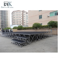 Scène modulaire portable en aluminium et contreplaqué, durable, à montage rapide, capacité de charge de 750 kg, pour événements, concerts, mariages, chœurs