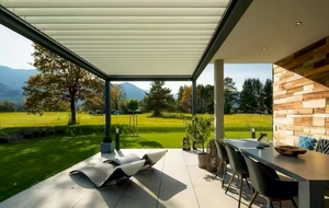 Nuevo estilo minimalista al aire libre persiana techo sombreado e impermeabilización sistema Eco clima eléctrico aluminio Gazebo pérgola Gazebo - Product Image 5