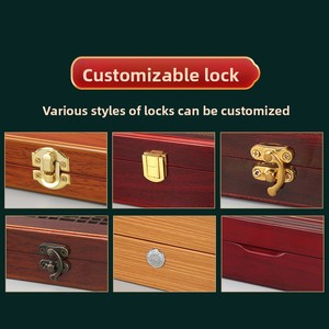 Scatola Regalo in Legno Vintage Personalizzata con Coperchio Estraibile per il Festival di Metà Autunno, con Stampa in Oro e Incisione in Argento, in Legno Massello, Vendita all'Ingrosso - Product Image 5
