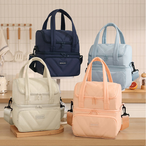 Beilian Double Layer Bento Bag <b>Insulated</b> Large Capacity <b>Lunch</b> <b>Box</b> For Office Workers - Product Image 1