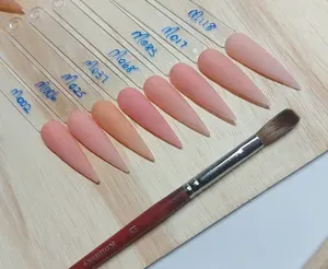 사용자 정의 로고 2 1 조각 확장 Coloful 분말 클리어 누드 디핑 네일 아크릴 분말 손톱 커버 아크릴 분말 500 + 색상 - Product Image 1