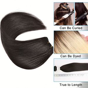 Nouveauté : Extensions de cheveux 100% naturels Remy, qualité 10A 11A, cheveux brésiliens, tissage à la machine, double trame, noir, pour femmes - Product Image 3