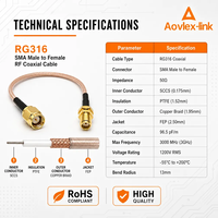 Câble d'extension d'antenne personnalisé Transmission d'image de drone RG316 SMA mâle à femelle câble coaxial RF