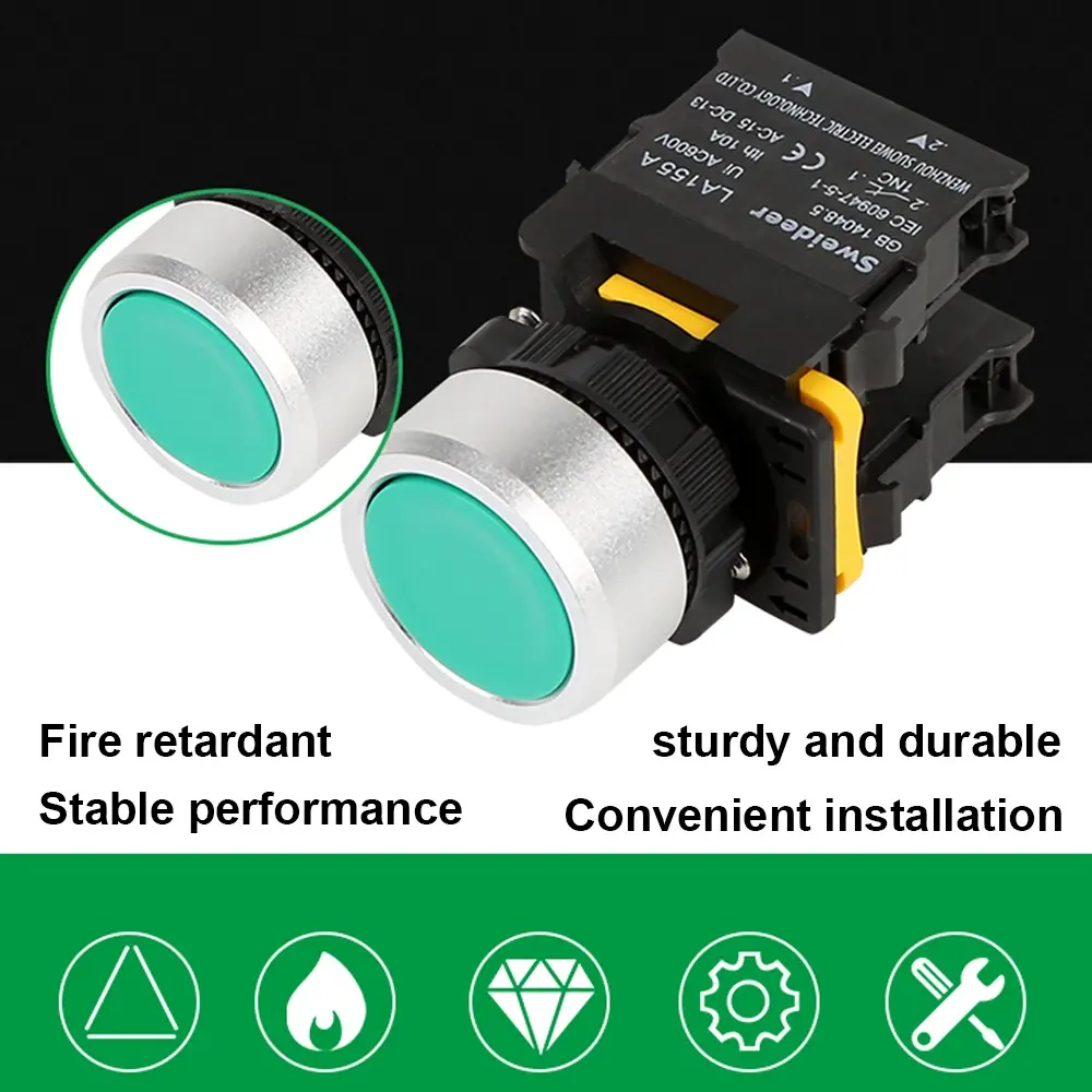 New Waterproof Momentary Self Locking 22mm Push Button Switches on off Button Power Start Switch for Mechanical Equipment