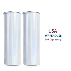 Wholesale US Warehouse glitter 20oz Sublimation shimmer Glitter Light Tumbler Cups in Bulk With sliding Lid and Straw