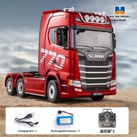 Modèle de camion télécommandé électrique Scania 770S authentique, jouet tracteur 1501/1502, semi-remorque à l'échelle 1:18 par Hui Na