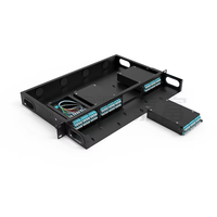 Châssis de distribution de fibres optiques 1U 19 pouces 96 fibres MTP MPO vide ou 4 cassettes OM3 haute densité pour montage en rack