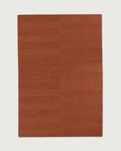 Tapis en laine tissé à la main, couleur Noyer Rouille, design moderne, 14/16 mm de hauteur de pile, lavable et durable, coupe personnalisée, fait main en Inde, décoration - Product Image 1