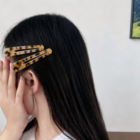 Barrettes à cheveux en écaille de tortue effet marbré, longues pinces bec de canard dorées en métal pour femme, idéales pour les fêtes