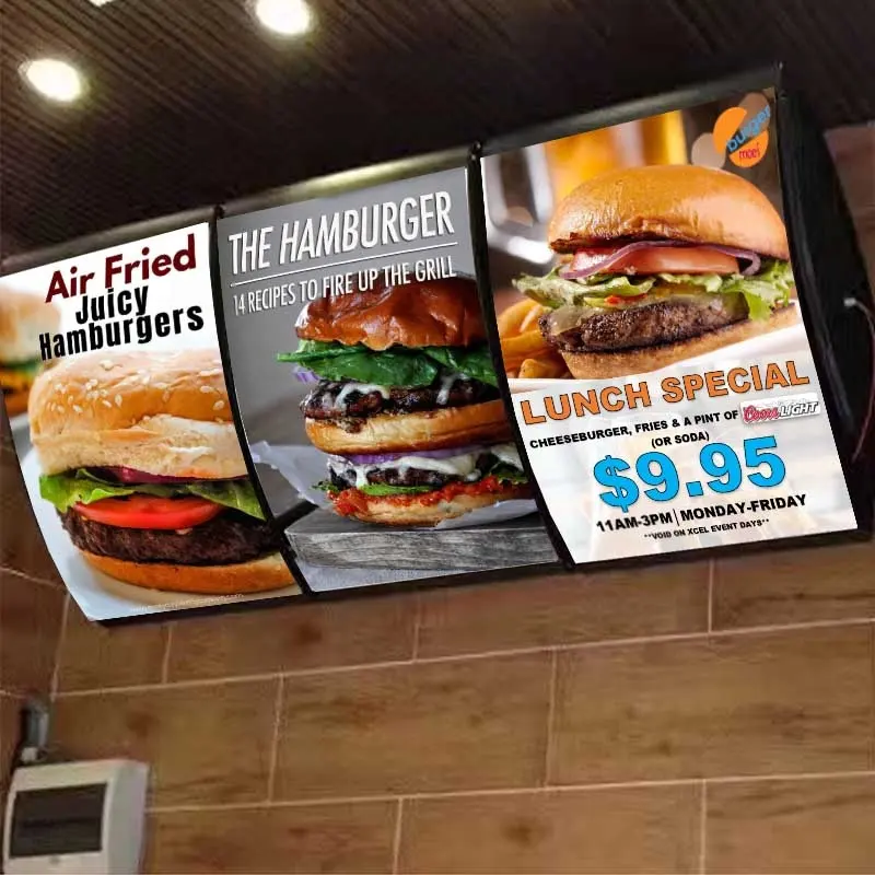 Fast Food Restaurant Ad Dubbelzijdig Led Menu Board Light Box Display Billboard