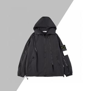 <span class=keywords><strong>Veste</strong></span> Softshell <span class=keywords><strong>Homme</strong></span> Style Pierre en Nylon et Métal, Coupe-Vent Décontracté à Capuche Zippé Printemps-Automne <span class=keywords><strong>Island</strong></span> - Product Image 5