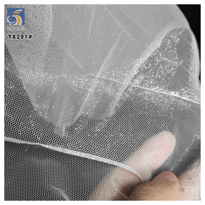 YX291 Blanco puro 40A 26gsm Alta calidad 100% Poliéster Glimmer Tela de malla de red brillante para ropa - Product Image 1