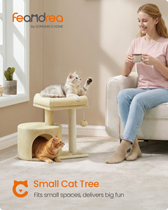Tour pour chat <span class=keywords><strong>Feandrea</strong></span> avec griffoir en sisal, niche en peluche et perchoir rembourré pour petits espaces - Product Image 2