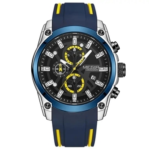 <span class=keywords><strong>MEGIR</strong></span> 2144 hommes chronographe de luxe montres-bracelets Quartz mode Silicone Sport <span class=keywords><strong>montre</strong></span> étanche Original usine pas cher <span class=keywords><strong>prix</strong></span> - Product Image 1