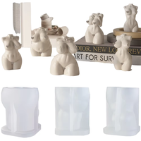Humain mâle femme demi-corps Portrait Silicone aromathérapie bougie moule facile à libérer résine plâtre poupée presser moule cadeau