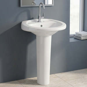 Premium Indian Ceramic Wash Basin with Full Pedestal Modern Bathroom Sanitary Ware Design - Product Image 5